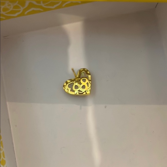 Gold Heart Earrings - Picture 3 of 5